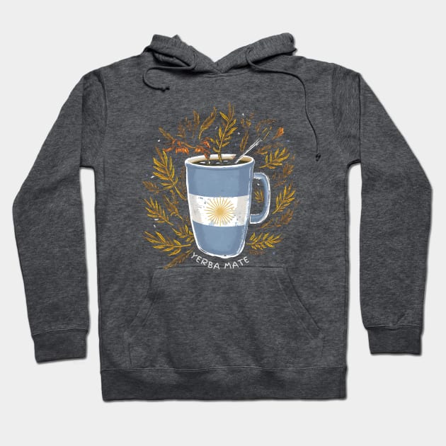 Argentine Elixir: Yerba Mate in the Heart of the Flag Hoodie by CHNSHIRT